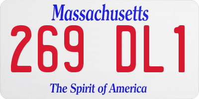 MA license plate 269DL1