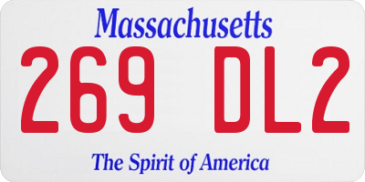 MA license plate 269DL2