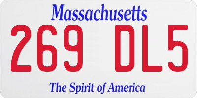 MA license plate 269DL5