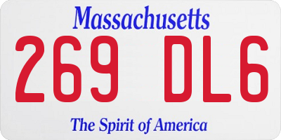MA license plate 269DL6