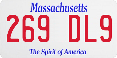 MA license plate 269DL9
