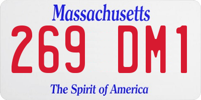 MA license plate 269DM1