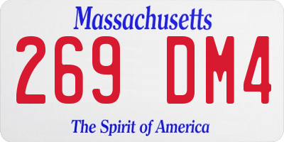 MA license plate 269DM4