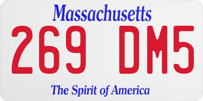 MA license plate 269DM5