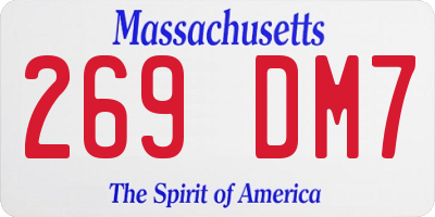 MA license plate 269DM7