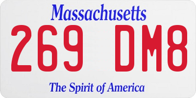 MA license plate 269DM8