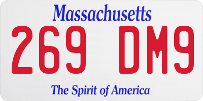 MA license plate 269DM9