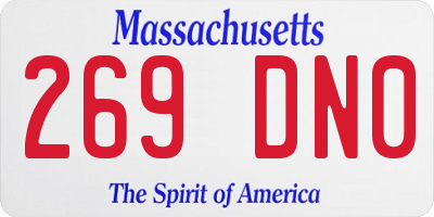 MA license plate 269DN0