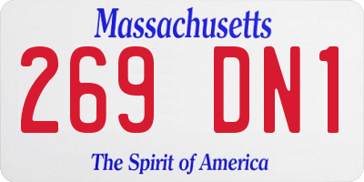MA license plate 269DN1