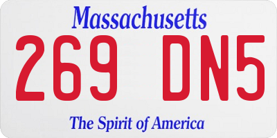 MA license plate 269DN5