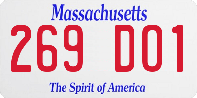 MA license plate 269DO1