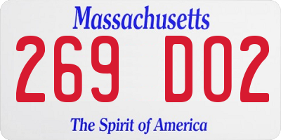 MA license plate 269DO2