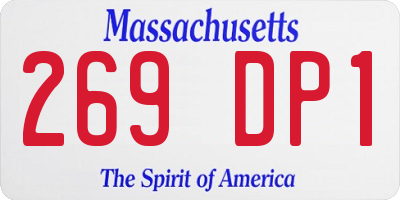 MA license plate 269DP1
