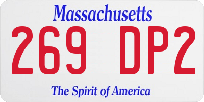 MA license plate 269DP2