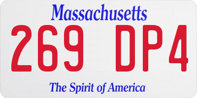 MA license plate 269DP4