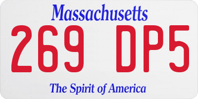 MA license plate 269DP5