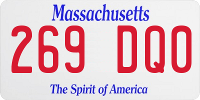 MA license plate 269DQ0