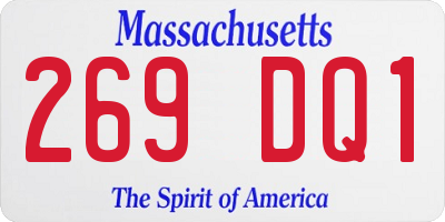 MA license plate 269DQ1