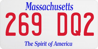 MA license plate 269DQ2