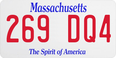 MA license plate 269DQ4
