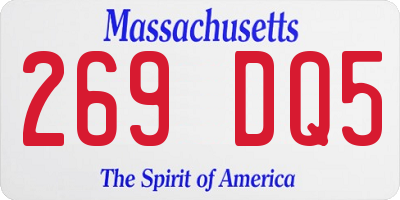 MA license plate 269DQ5