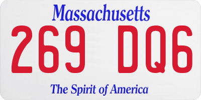 MA license plate 269DQ6