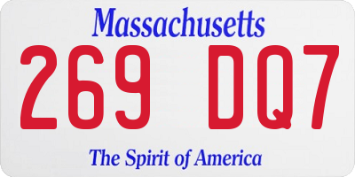 MA license plate 269DQ7