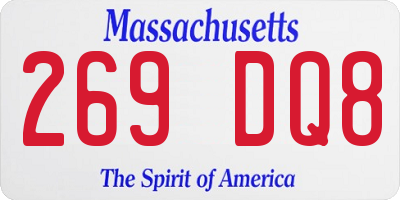 MA license plate 269DQ8