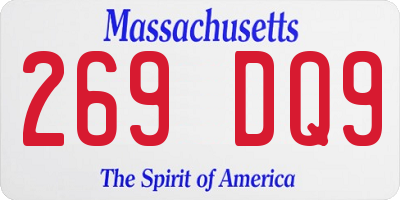 MA license plate 269DQ9