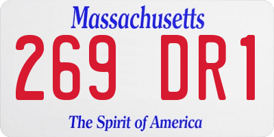 MA license plate 269DR1