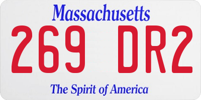 MA license plate 269DR2