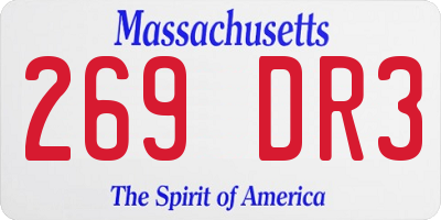 MA license plate 269DR3