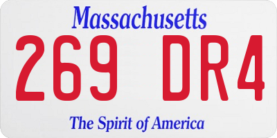 MA license plate 269DR4