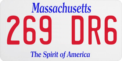 MA license plate 269DR6