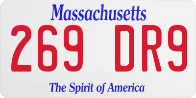 MA license plate 269DR9
