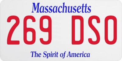 MA license plate 269DS0