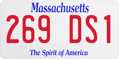 MA license plate 269DS1