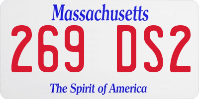 MA license plate 269DS2