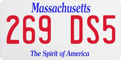 MA license plate 269DS5