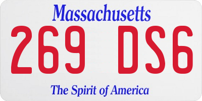 MA license plate 269DS6