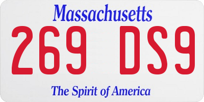 MA license plate 269DS9