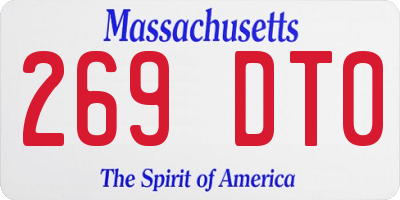 MA license plate 269DT0