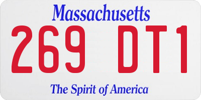 MA license plate 269DT1