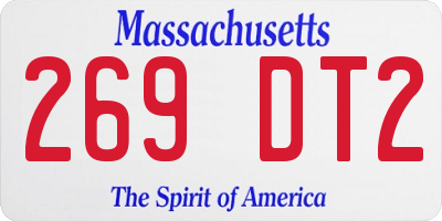 MA license plate 269DT2