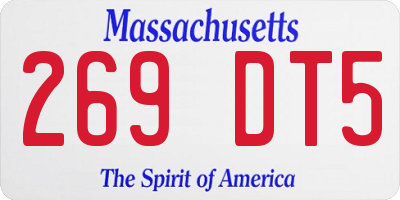 MA license plate 269DT5