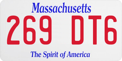 MA license plate 269DT6
