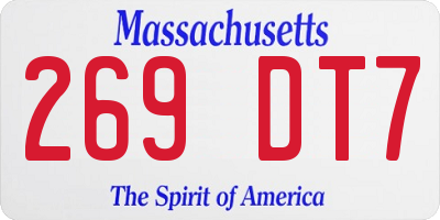 MA license plate 269DT7