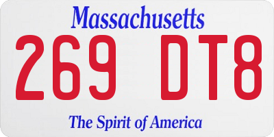 MA license plate 269DT8