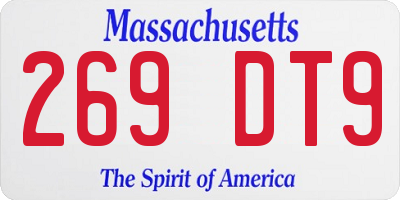 MA license plate 269DT9