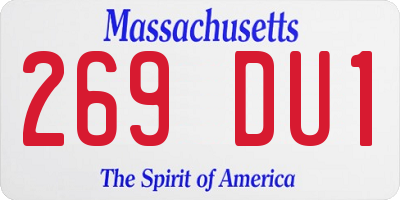 MA license plate 269DU1